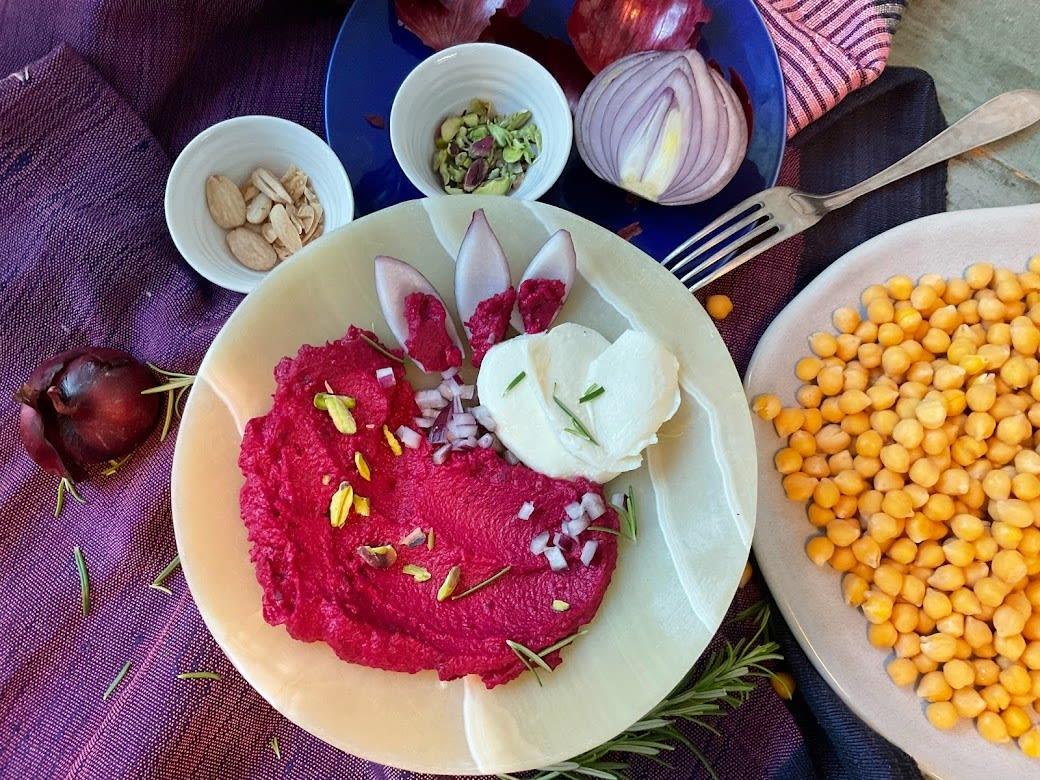 Hummus med rödbetor