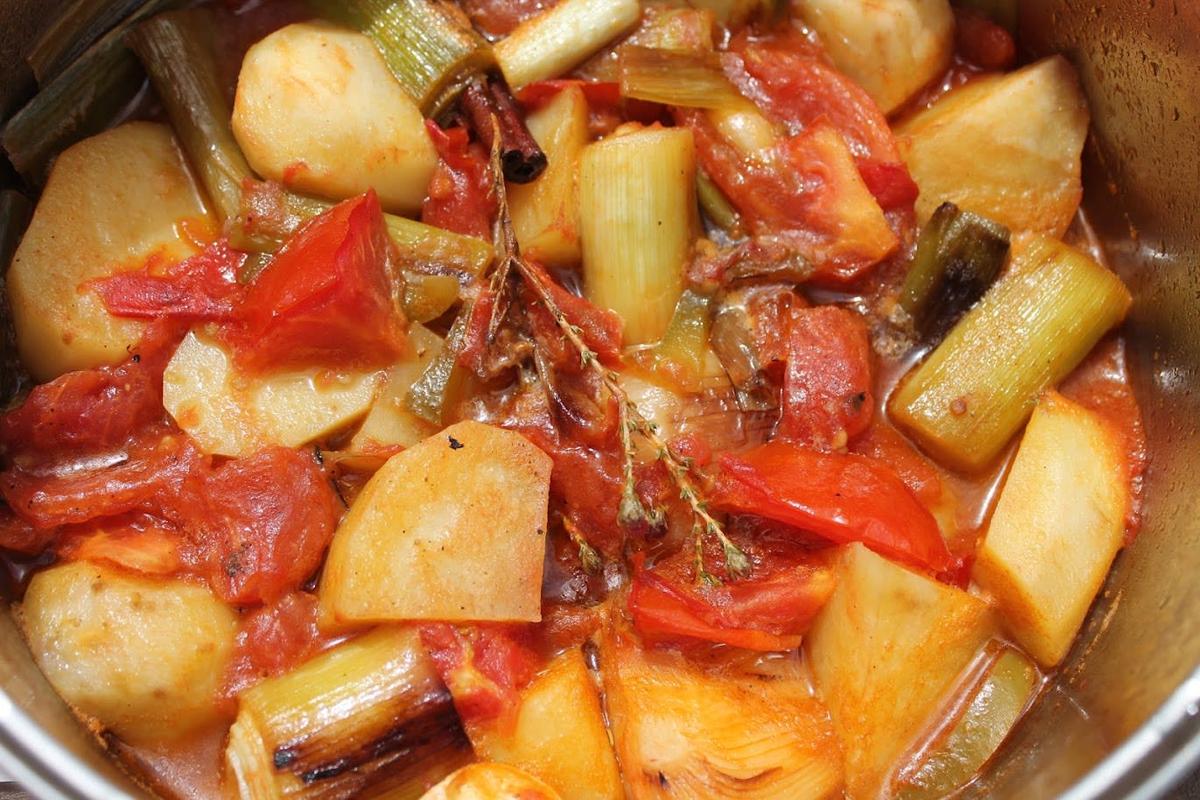 Purjolöksgryta på kretensiskt vis